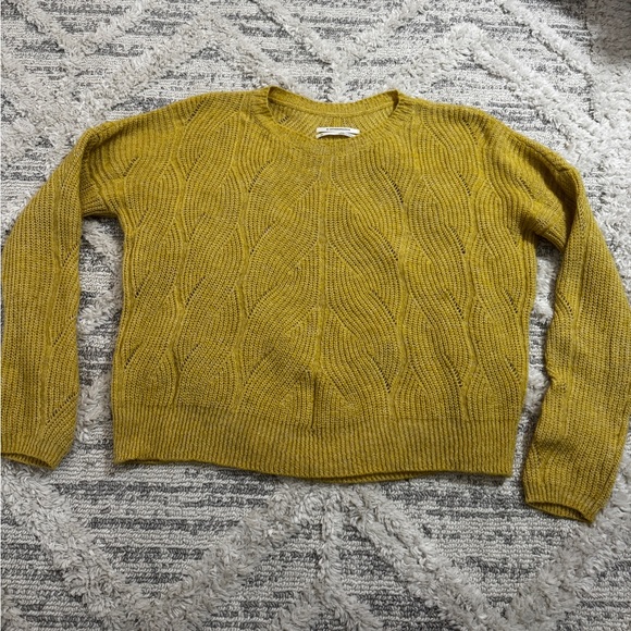 Anthropologie Keely Cable-Knit Sweater in Yellow-Mustard , Size XS - Picture 12 of 15